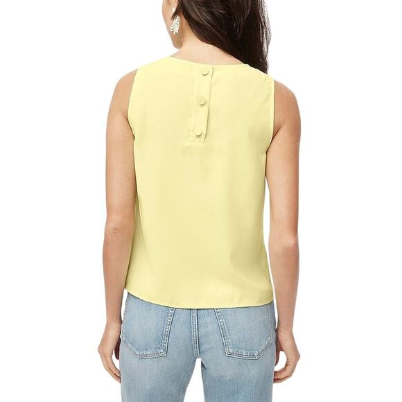 J.Crew Factory Pale Lemon Sleeveless Button-Back Shell Top Small - Picture 3 of 8